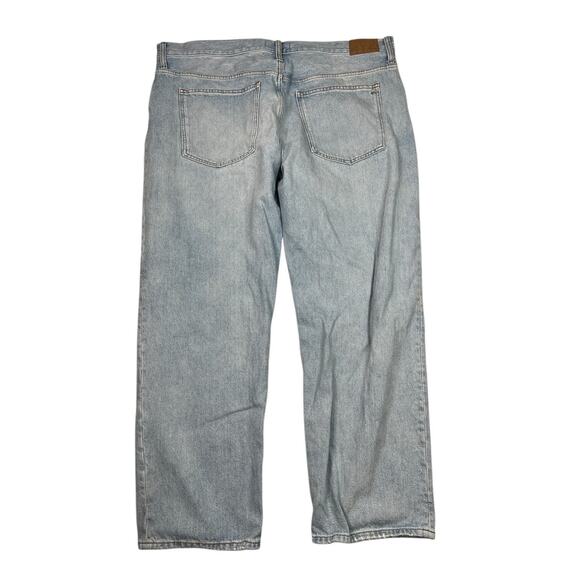 Madewell Low Slung Straight Slouchy Jeans Button Fly Cross Tab Light Wash 33 - Picture 4 of 10